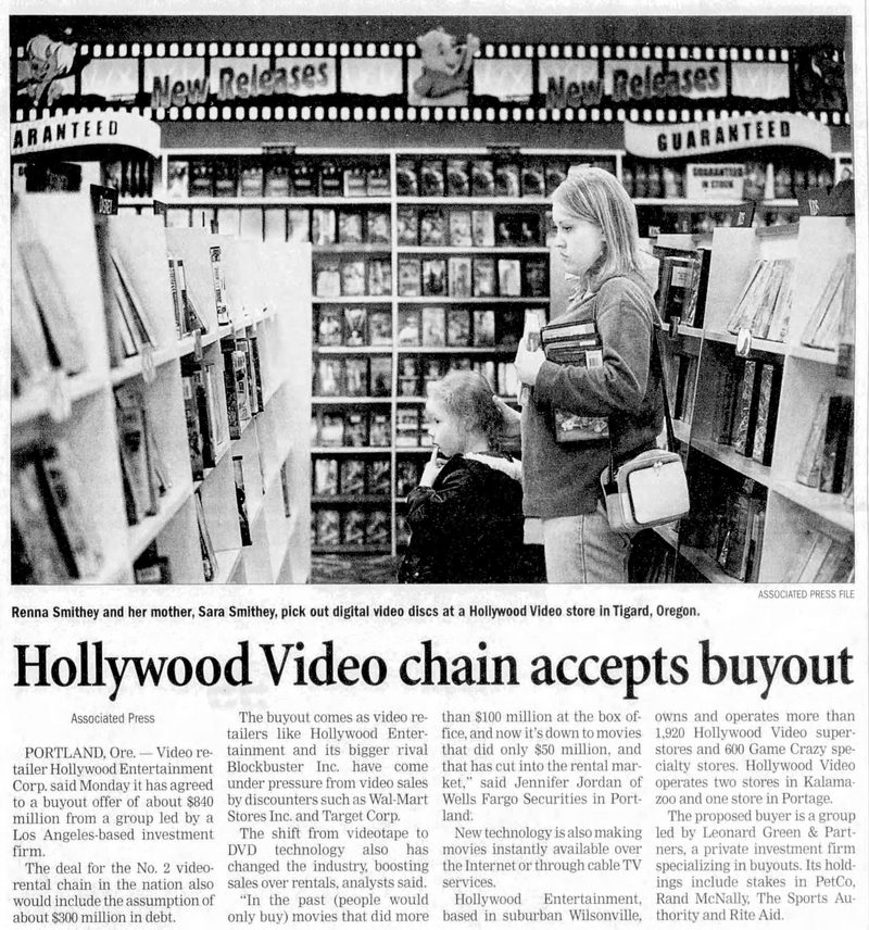 Hollywood Video - March 2004 Buyout
